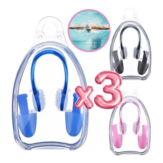 3 Set Tapones Para Oídos Y Nariz Silicona Natación Nadar 3 Set Tapones Para Oídos Y Nariz Silicona Natación Nadar
