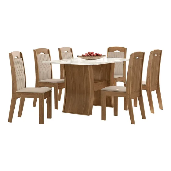 Juego De Comedor Mesa + 6 Sillas Nórdico Premium LG Amoblamientos
