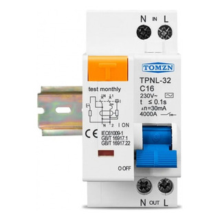 Interruptor Residual Disyuntor Diferencial Tomzn Tpnl 230v Interruptor Residual Disyuntor Diferencial Tomzn Tpnl 230v
