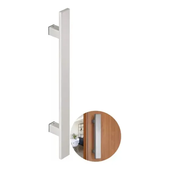 Manijón Tirador Para Puerta De Acero Inoxidable Plateado