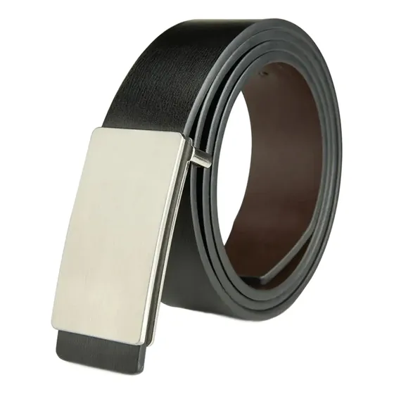 Correa De Cuero Cinturón Caballero Reversible Negro - Marrón