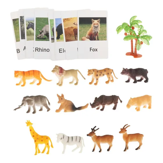 Lenguaje De Figuras De Animales Montessori Con Tarjetas Didá