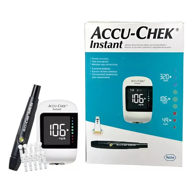 Glucometro Accu-chek Instant + 10 Lancetas+estuche+lancetero