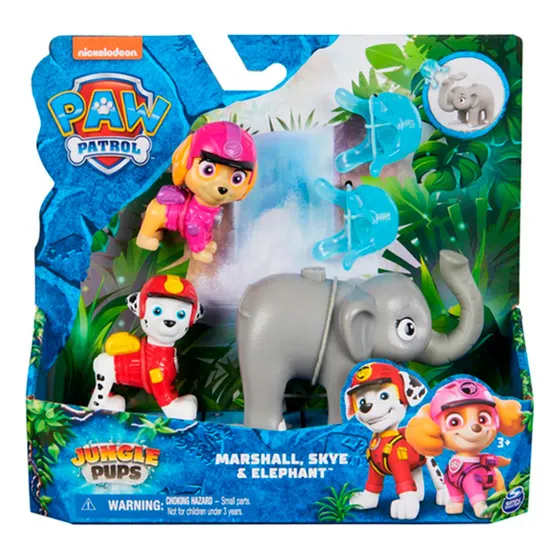Set De Muñecos Paw Patrol Marshal , Skye Y Elefante