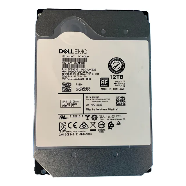 Disco Duro Servidor Sas Dell Model Ultrastar Dc Hc520 12tb