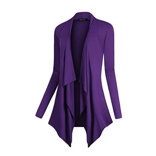 Coco Urbano Mujer Drape Frente Abierto Cardigan Manga Lv7hv