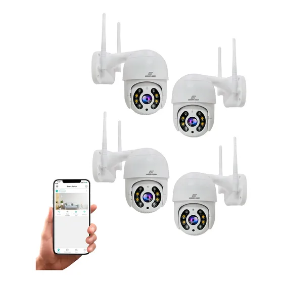 Kit 4 Camaras Seguridad Inalambrica Ip Wifi Hd Motorizadas