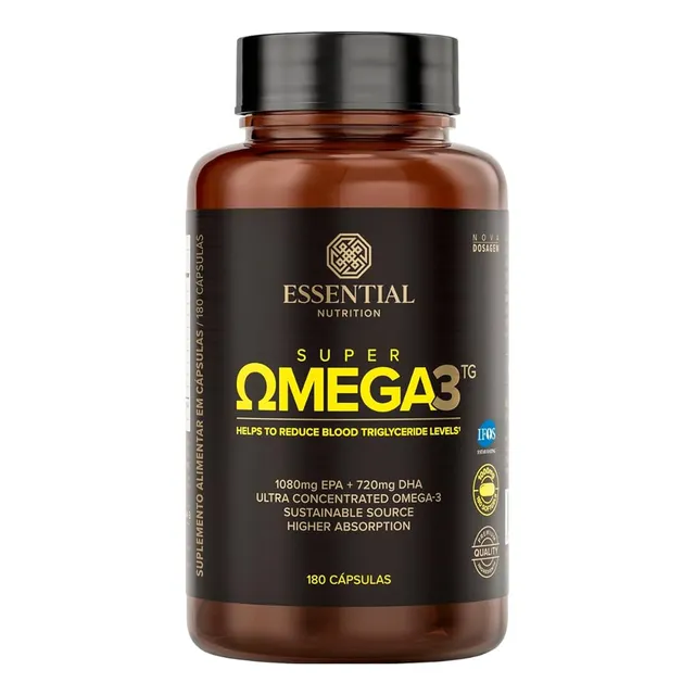 Ômega 3 Tg 1000mg 180 Cápsulas Essential Nutrition Original