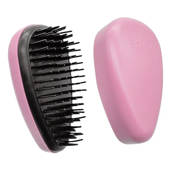 Cepillo Desenredante Anti Frizz Viaje Pocket Rosa Scher Color Rosa pastel