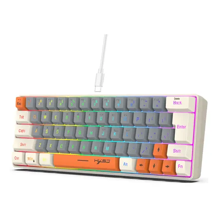 Teclado De Membrana Rgb Hxsj De 61 Teclas Gris Inglés Us