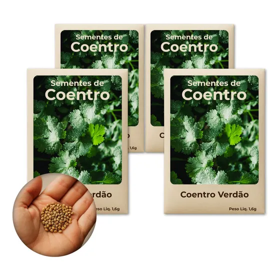 Semente Coentro Verdão Crescimento Rápido - Combo 4 Pct