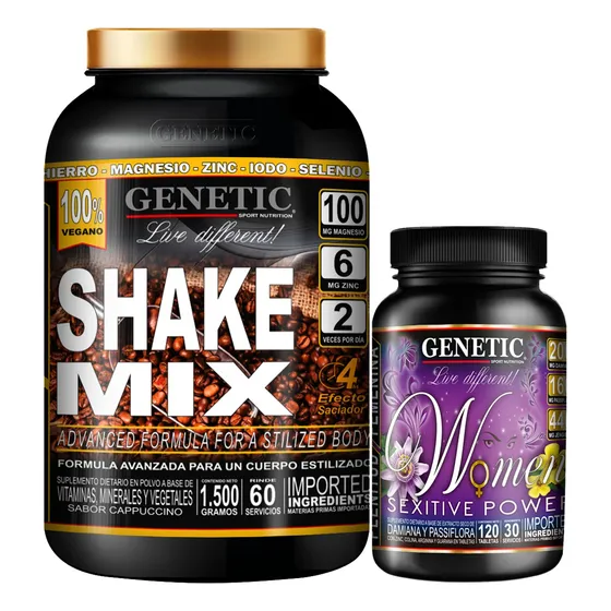 60 Días Reemplaza Comidas Shake Mix Damiana Women Genetic