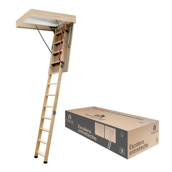 Escalera Ático Mansardas 70x120cm Tu Entretecho Bodega R3595 Color Marrón claro
