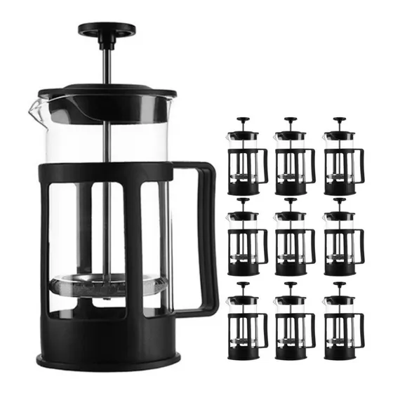 10 Cafeteras Prensa Francesa 350ml De Vidrio Y Acero Inox