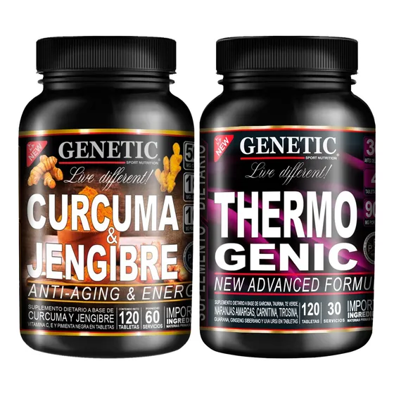 30días Cúrcuma Jengibre Vit C E Quemador Thermogenic Genetic