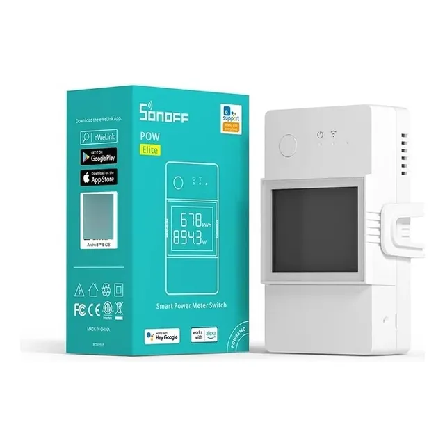 Sonoff Pow Elite 20a Wifi Consumo Kw Powr320d Ewelink Alexa