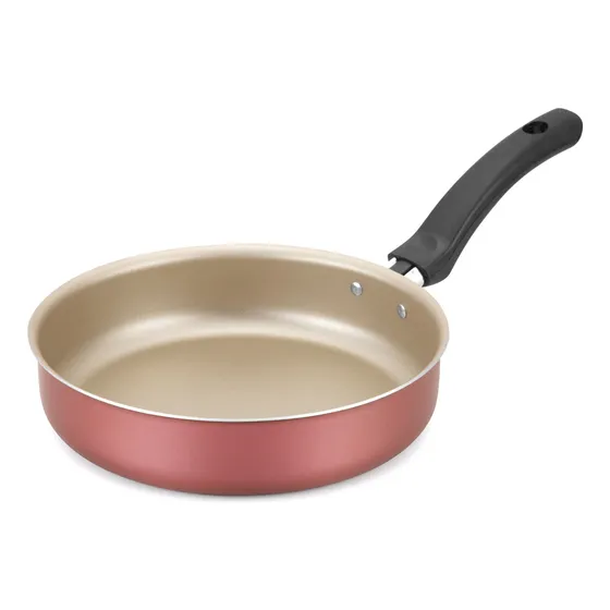 Frigideira  Alta Antiaderente Sem Tampa 24cm Cor Bege Cereja