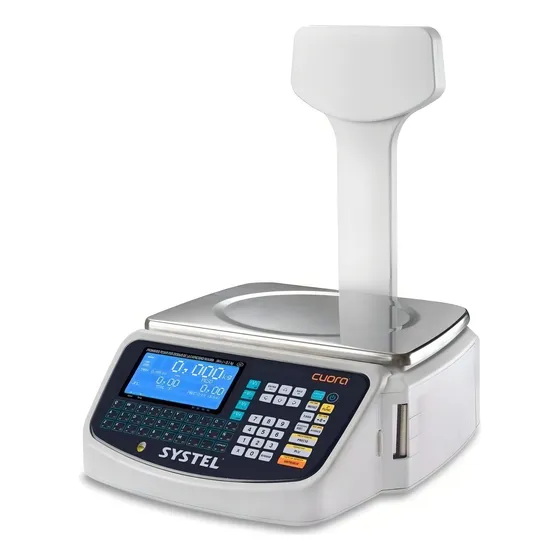 Balanza comercial digital Systel Cuora 15kg con mástil 220V blanco 36.5 cm x 24 cm