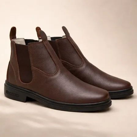 Bota Masculina Country Botina Chelsea De Couro Peão