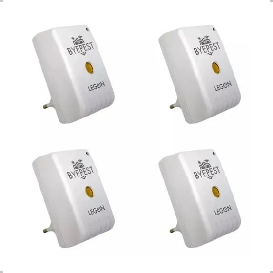 Kit 4 Repelente Eletrônico Espanta Pragas Rato Morcego 200m2