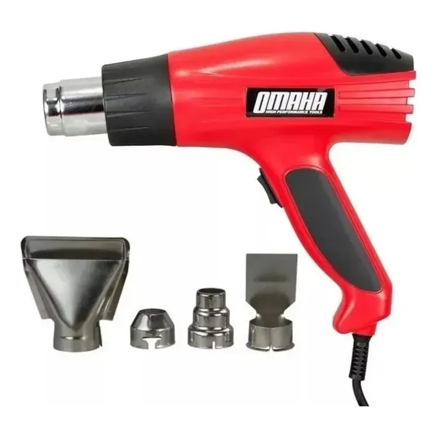 Pistola De Calor 1800w 500°c 2 Temperaturas Con 4 Boquillas