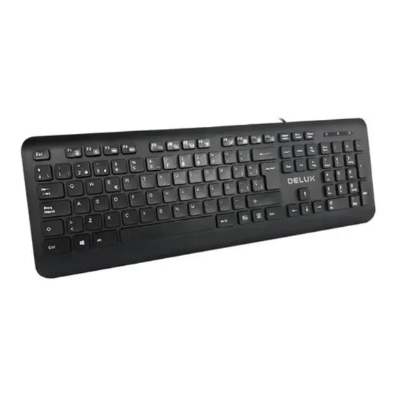 Teclado Usb Delux Ka193 Alámbrico Negro 6 Meses Garantía 