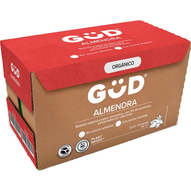 Alimento Liquido Güd De Almendra Orgánica Sin Azucar 12 Pack