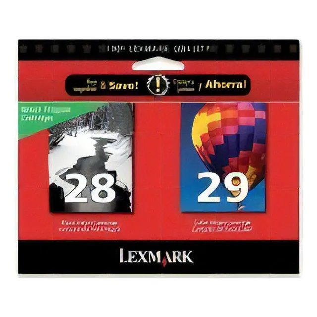Lexmark 18c1590 28 29 X5070 X5075 X5320 X5340 X5410 X5495 Cartucho De Tinta (negro Y Color, Paquete De 2) En Embalaje Al Por Menor