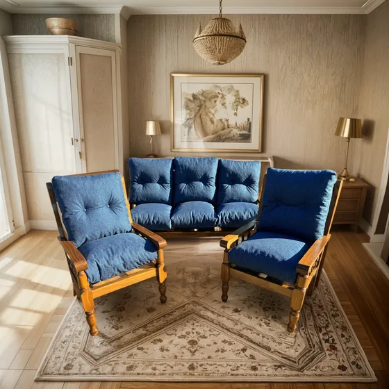 Living Madera Con Almohadones