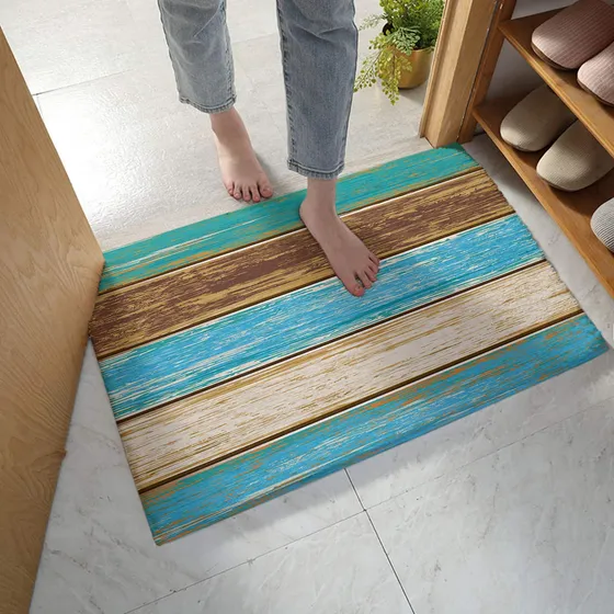 Alfombra Baño Decoracion Casa Campo Rustico Viejo Tablero