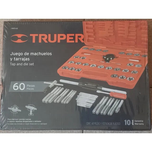 Juego De Machuelos Y Tarrajas De 60 Pza, Marca Truper