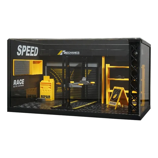 Caja Expositora Con Luz Para Taller Motos 1/12 Y Coches 1/24