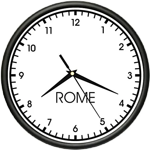 Tiempo Roma Reloj Pared Mundo Zona Oficina Business
