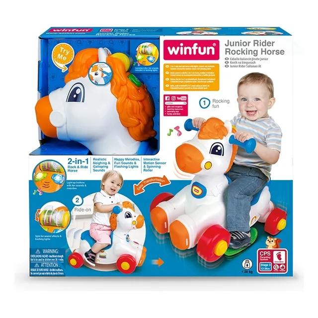 Caballo Balancin Y Correpasillos Junior - 2 En 1 - Winfun Color Blanco