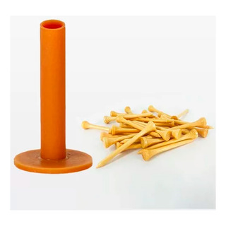 1 Golf Tee De Silicone 80 Mm + 20 Unidades De Tee De Madeira 1 Golf Tee De Silicone 80 Mm + 20 Unidades De Tee De Madeira
