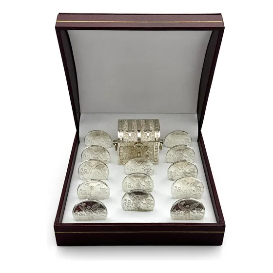 Arras Matrimoniales Set Boda Baño Plata Wedding Unity Coin