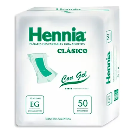 Pañales Hennia Adultos Descargables Extra Grande 50 Unidades