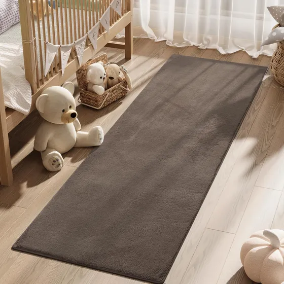 Alfombra De Felpa Sólida 60 X 150 Cm, Lavable Y Suave