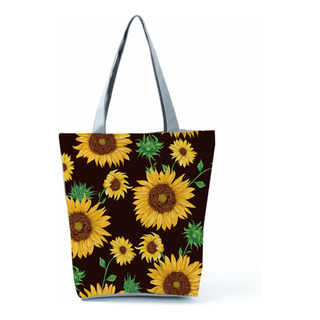 Bolso De Mano De Gran Capacidad Con Estampado De Girasoles P Bolso De Mano De Gran Capacidad Con Estampado De Girasoles P