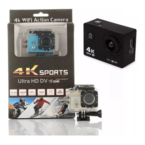 Camara Deportiva Accion 4k Ultra Hd Wifi Hdmi Sumergible 30m