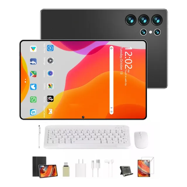 Deiaao Tablet S10-A 11.6'' 512gb Rom +12gb Ram Bluetooth 5.0 Android 13 8800mah WIFI 5g tablet con sim card Color Negro
