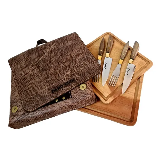 Set De Asado - Portaplatos Darc Cuir Cuero Doble (71798) 