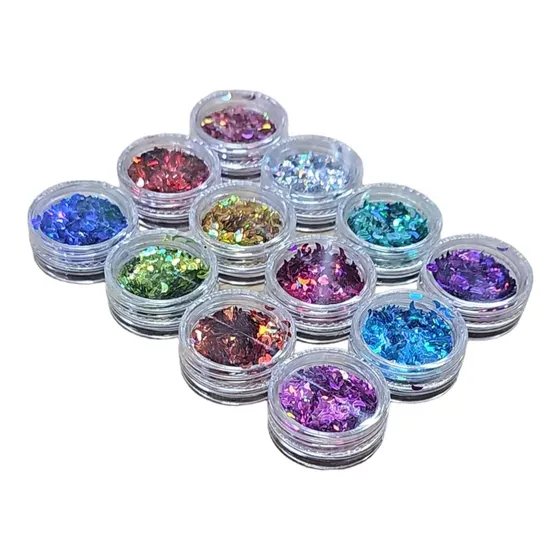 12 Frasquitos De Glitters En Formas De Lunas Para Resina