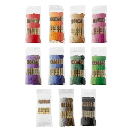 Hilos De Bordado Mouline 48 Metros - 6 Madejas Mix Colores