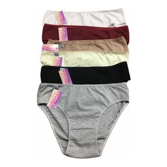 Pack X6 Bombacha Señora Algodón Lycra Surtido Color Talle G