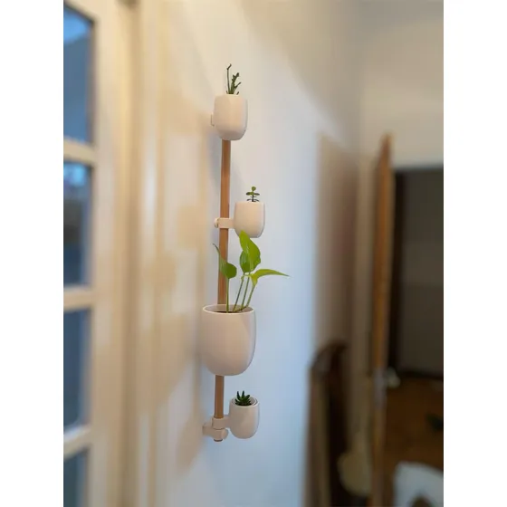 Combo Armenia, Maceta De Pared Vertical De 5 Macetas Vinicia Blanco Armenia