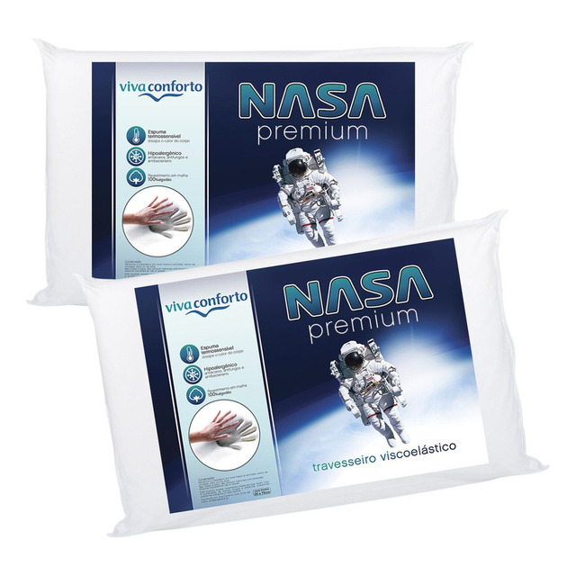 Kit 2 Travesseiros Nasa Original Antiácaros Visco D40