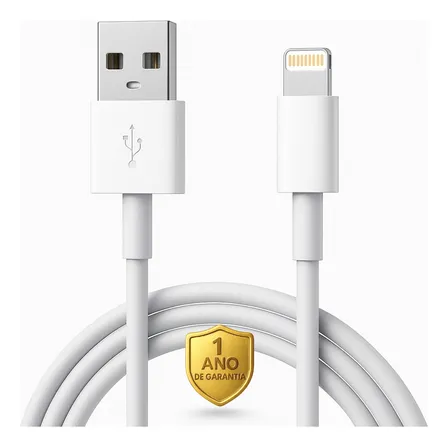 Cabo Usb Carregador Turbo Compatível Com iPhone 6 7 8 Plus X Xr 11 Se 12 13 14 Pro Max Branco