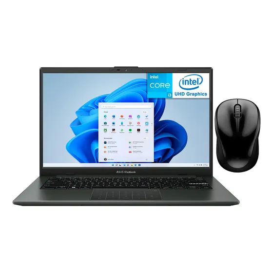 Laptop ASUS Vivobook Go 14 Intel Core i3 8GB RAM 128GB SSD 14" Windows 11 Home Mouse DXT