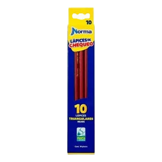 Lapices De Chequeo Norma Colores C/10 Color Del Trazo Rojo